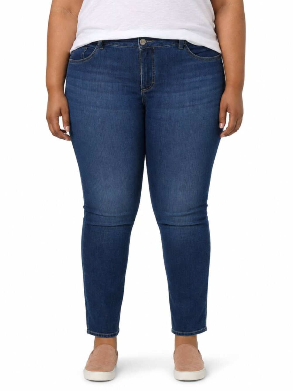 Women's Lee Plus Midrise Relaxed Fit Straight Leg Jeans, Size 18W